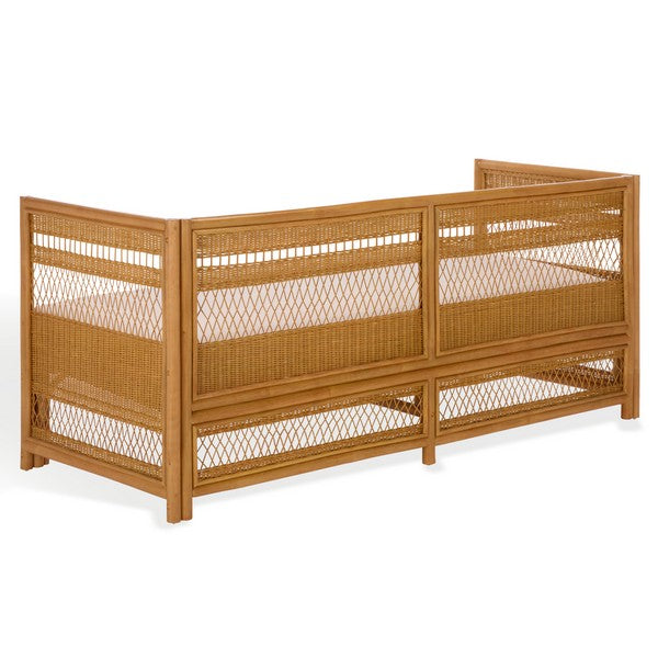 Shawnee Rattan Loveseat Sofa in Natural