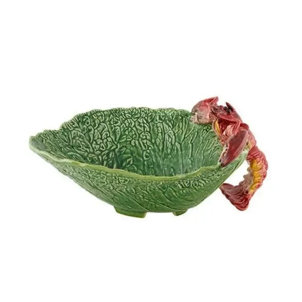 Cabbage Earthenware Salad Bowl with Lobster element - The Mayfair Hall