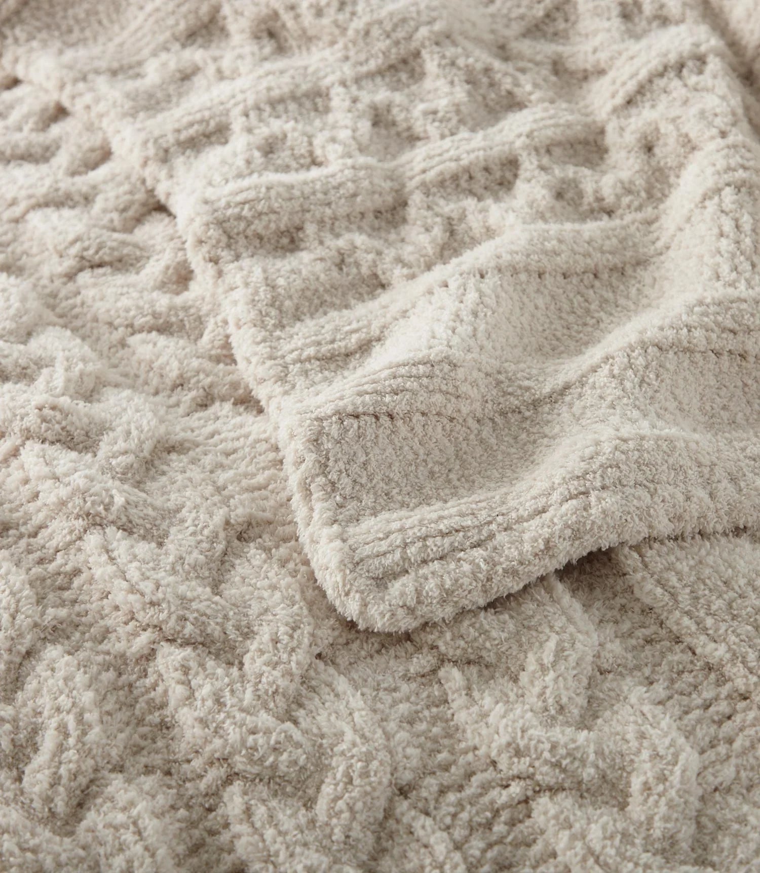 Cozy White or Linen Knit Throw Blanket