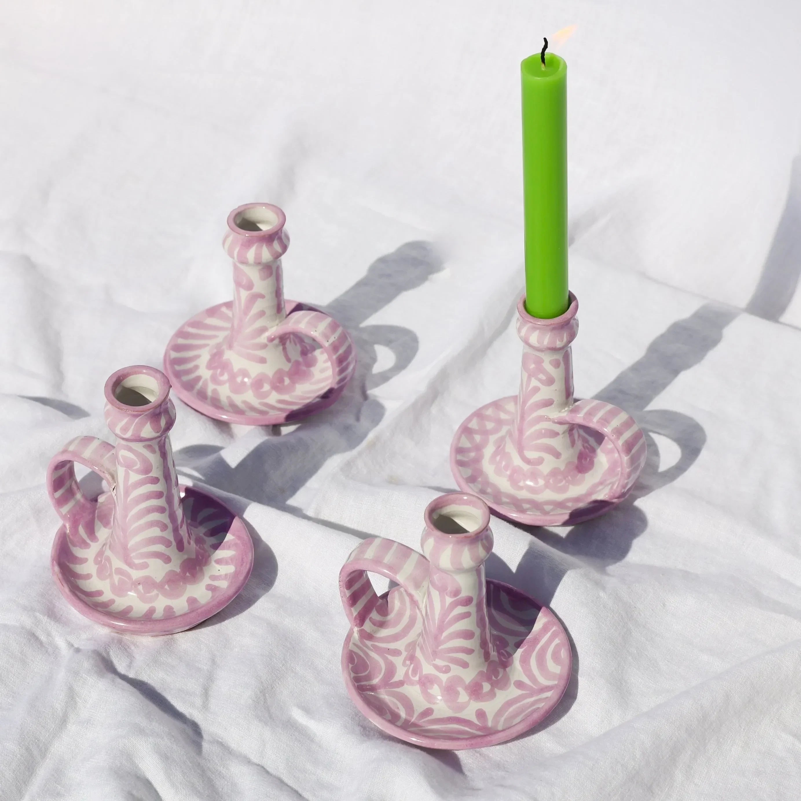 Candlestick with hand painted designs - The Mayfair Hall