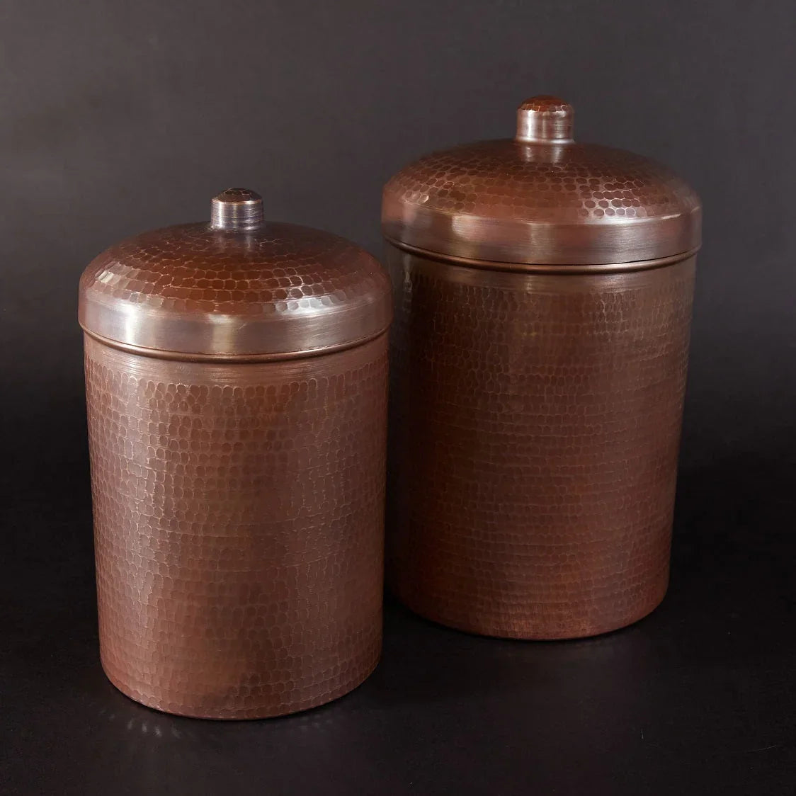Copper Kitchen Canisters - Large Set, 2 Pieces - The Mayfair Hall