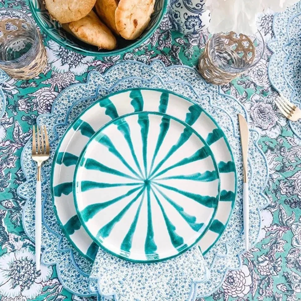 Dinner plate with candy cane stripes - The Mayfair Hall