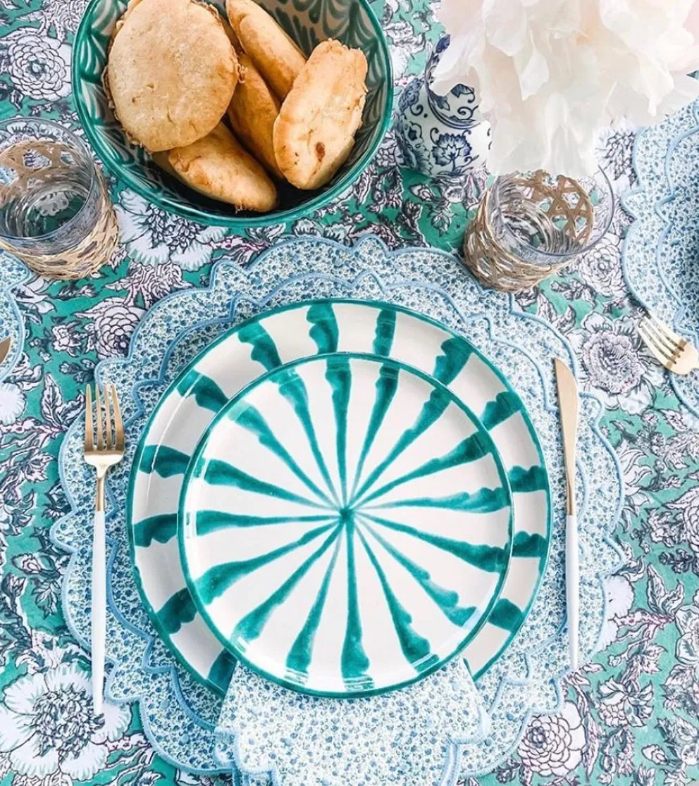 Salad plate with candy cane stripes - The Mayfair Hall