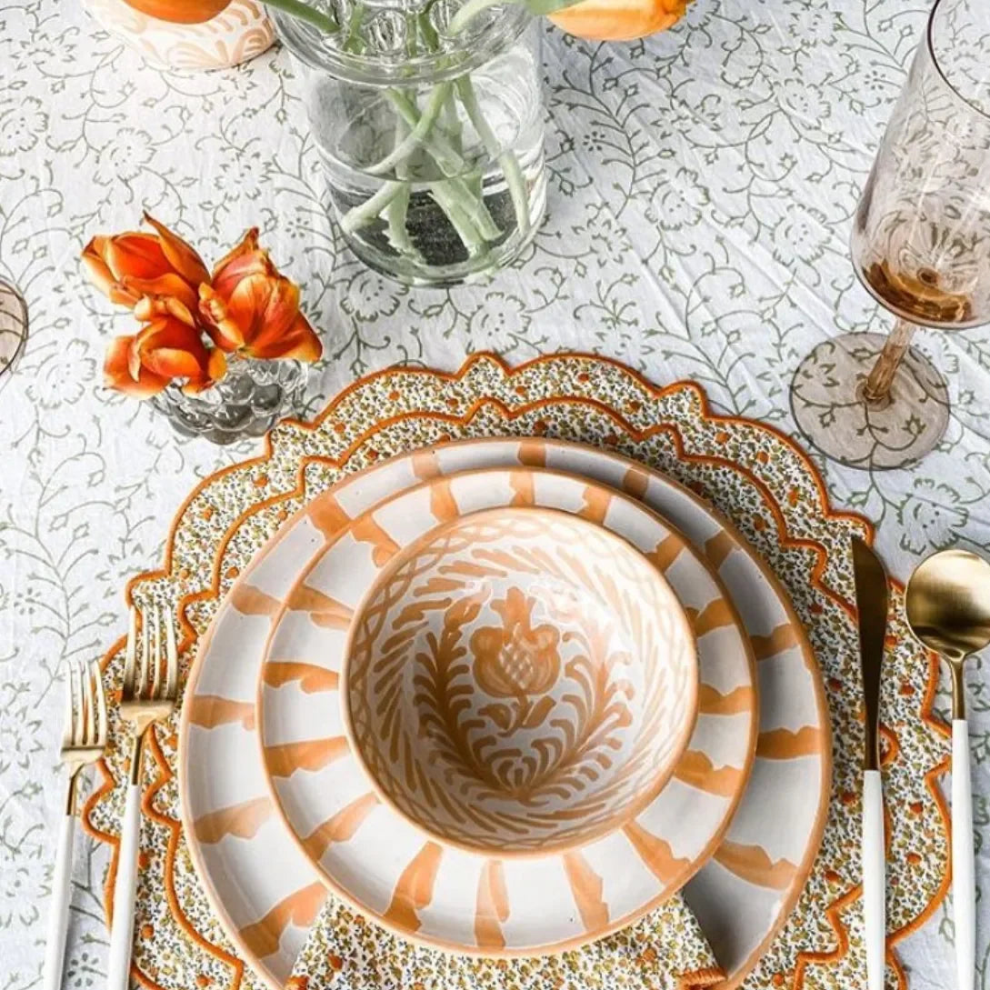 Dinner plate with candy cane stripes - The Mayfair Hall