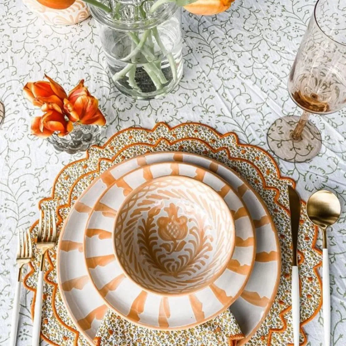 Salad plate with candy cane stripes - The Mayfair Hall