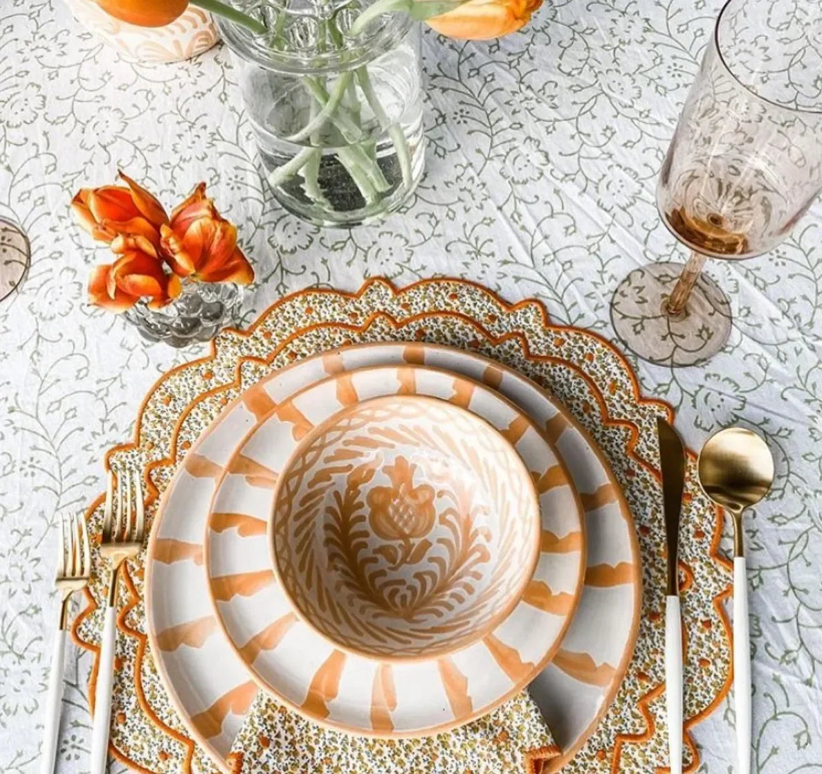 Small bowl with hand painted designs - The Mayfair Hall