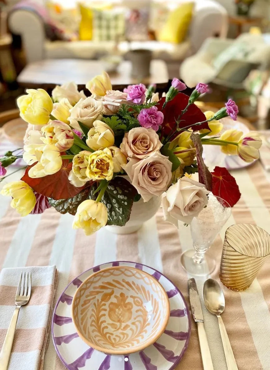 Salad plate with candy cane stripes - The Mayfair Hall