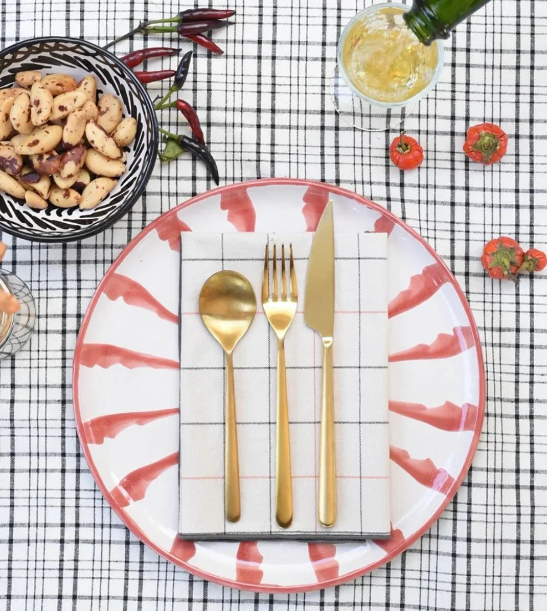 Salad plate with candy cane stripes - The Mayfair Hall