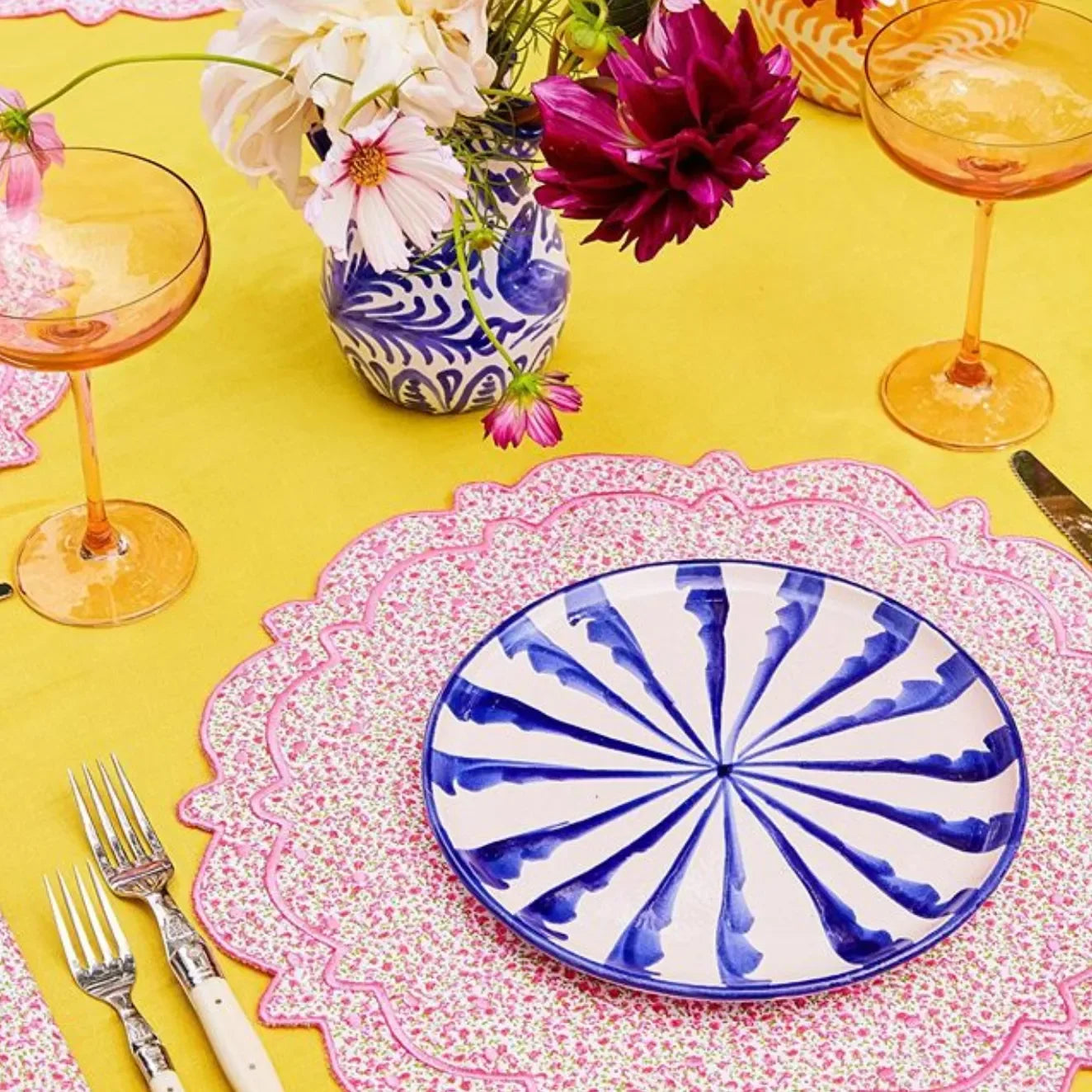 Salad plate with candy cane stripes - The Mayfair Hall