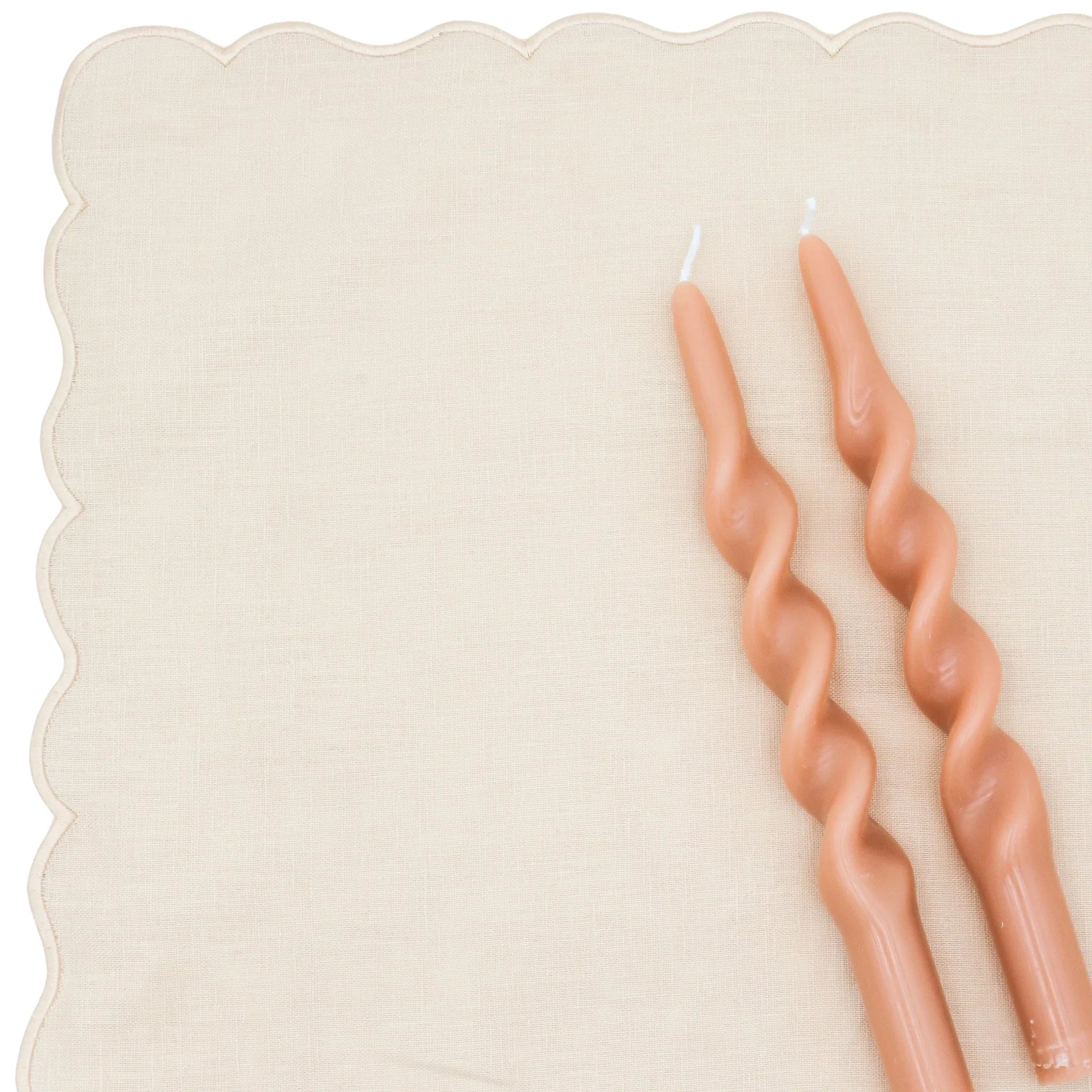 Swirl Candle in Caramel Brown (Pack of 10)