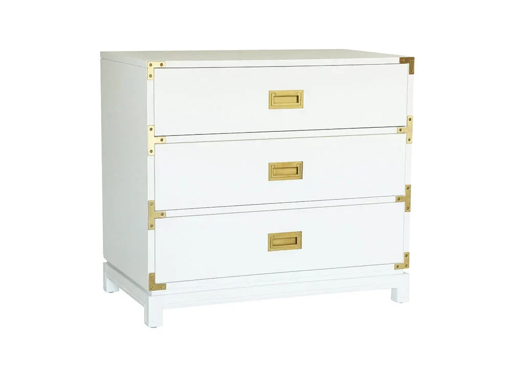 Small Carlyle Campaign Dresser - White - The Mayfair Hall
