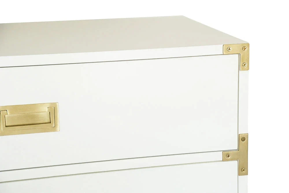 Small Carlyle Campaign Dresser - White - The Mayfair Hall