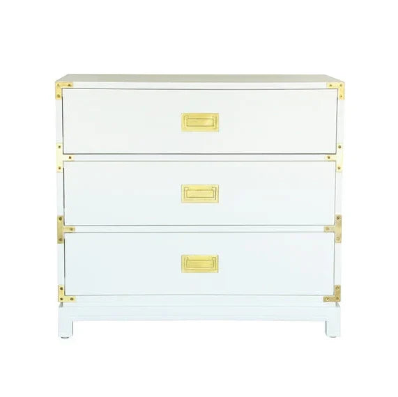 Small Carlyle Campaign Dresser - White - The Mayfair Hall