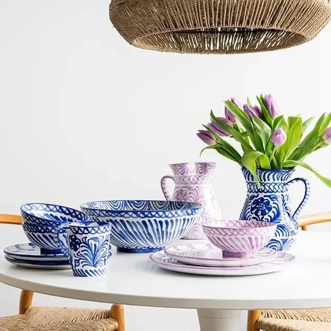 Large pitcher with hand painted designs - The Mayfair Hall