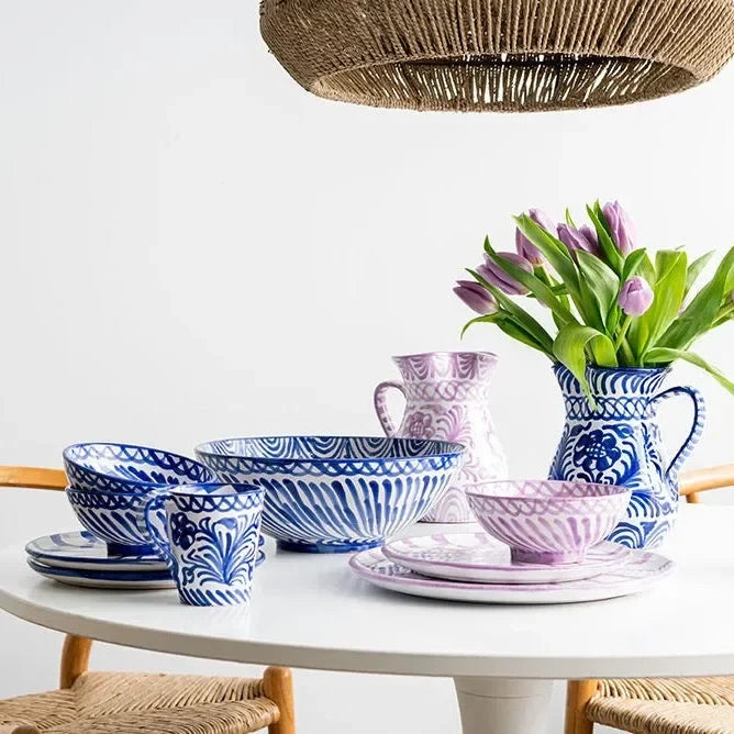 Large bowl with hand painted designs - The Mayfair Hall