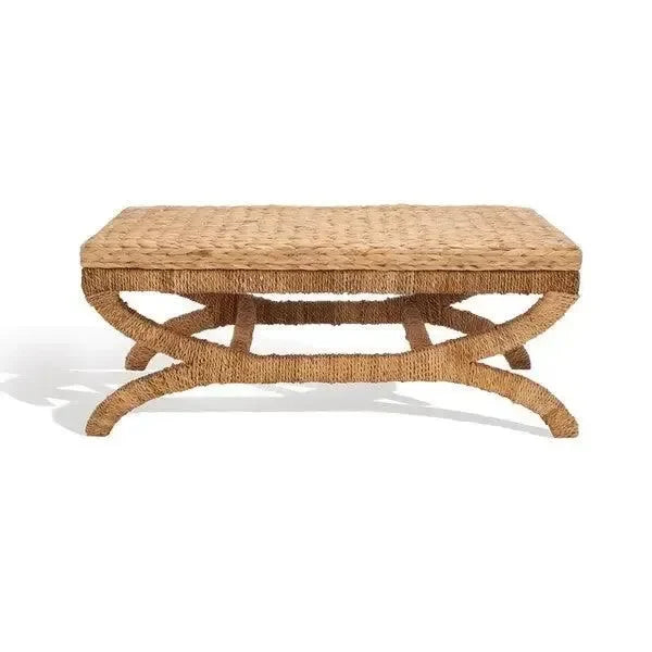 Caycee Water Hyacinth Coffee Table in Natural - The Mayfair Hall