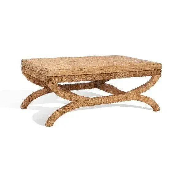 Caycee Water Hyacinth Coffee Table in Natural - The Mayfair Hall