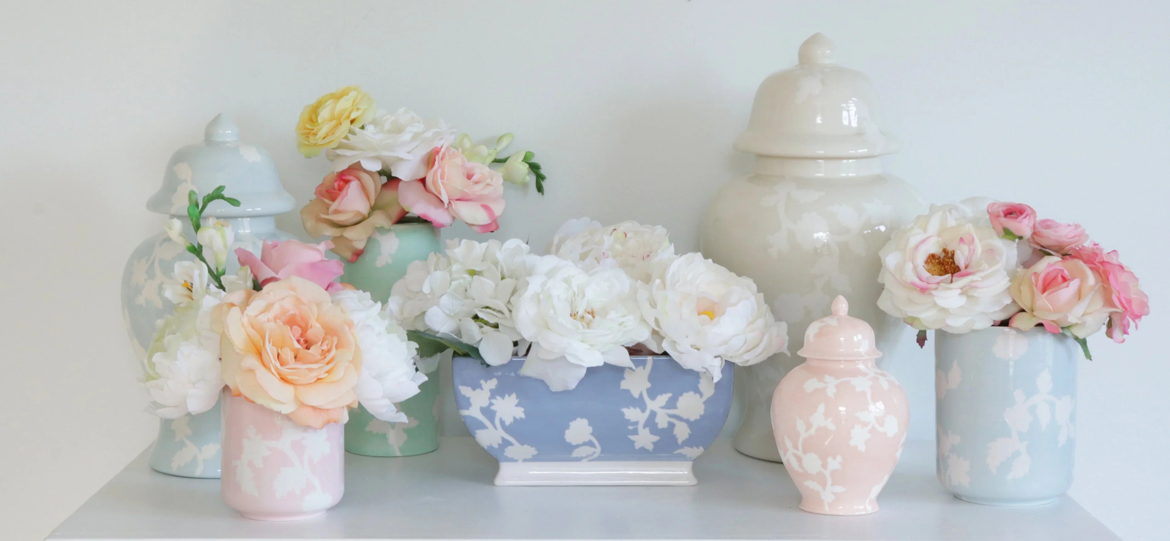 Chinoiserie Dreams Vase with 22K Gold Accent - The Mayfair Hall