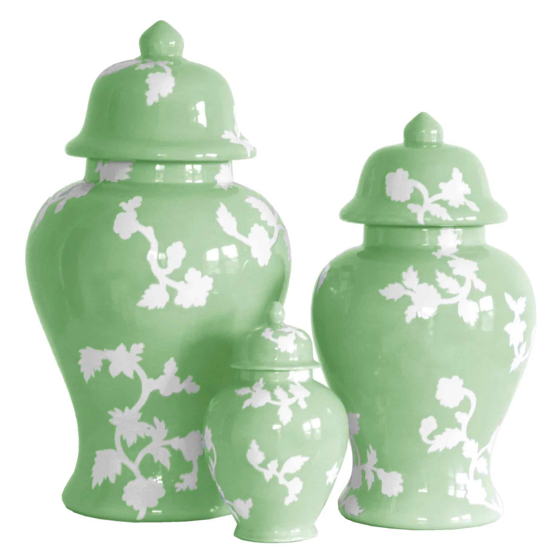 Chinoiserie Dreams Ginger Jars in Cabbage Patch Green - The Mayfair Hall