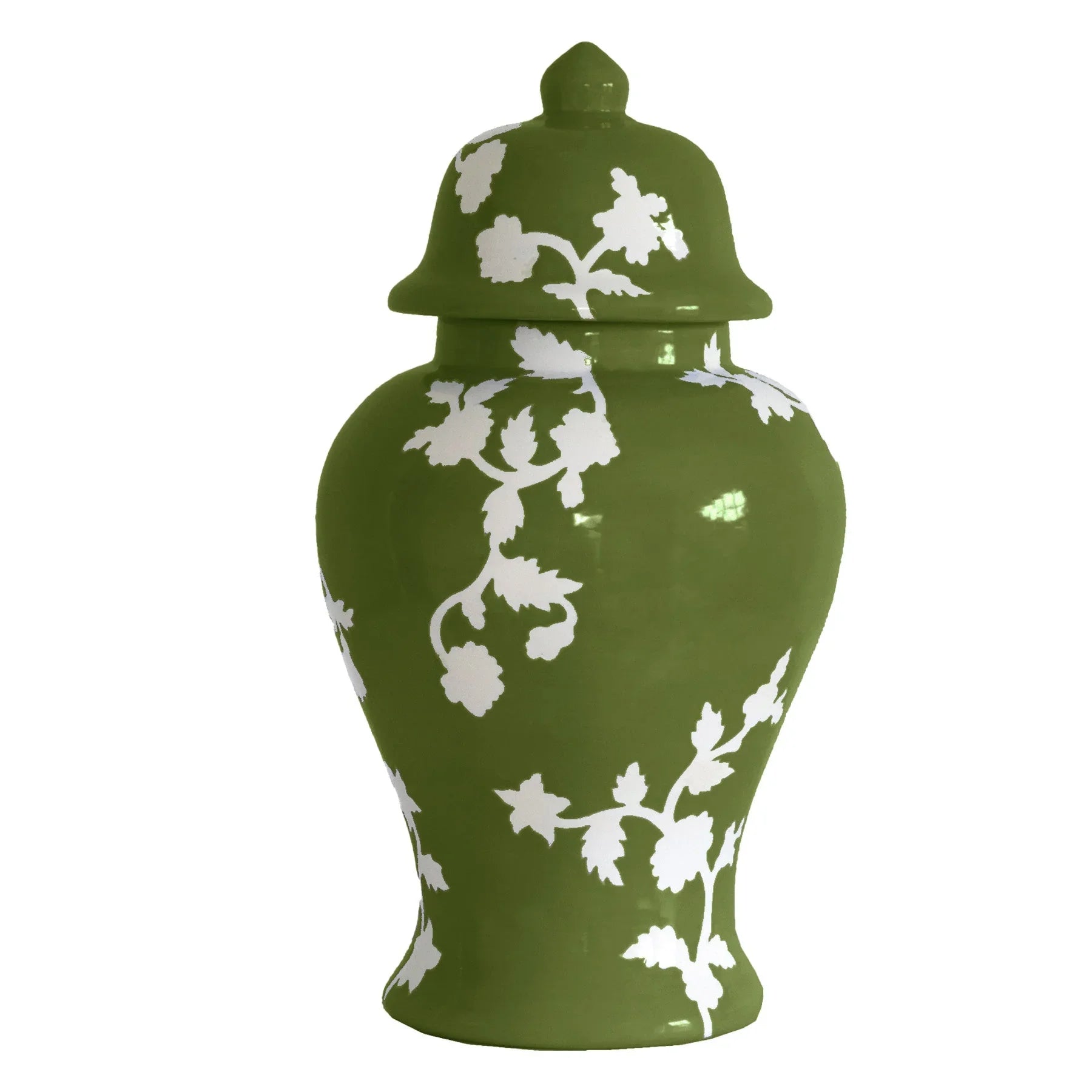 Chinoiserie Dreams Ginger Jars in Moss Green - The Mayfair Hall