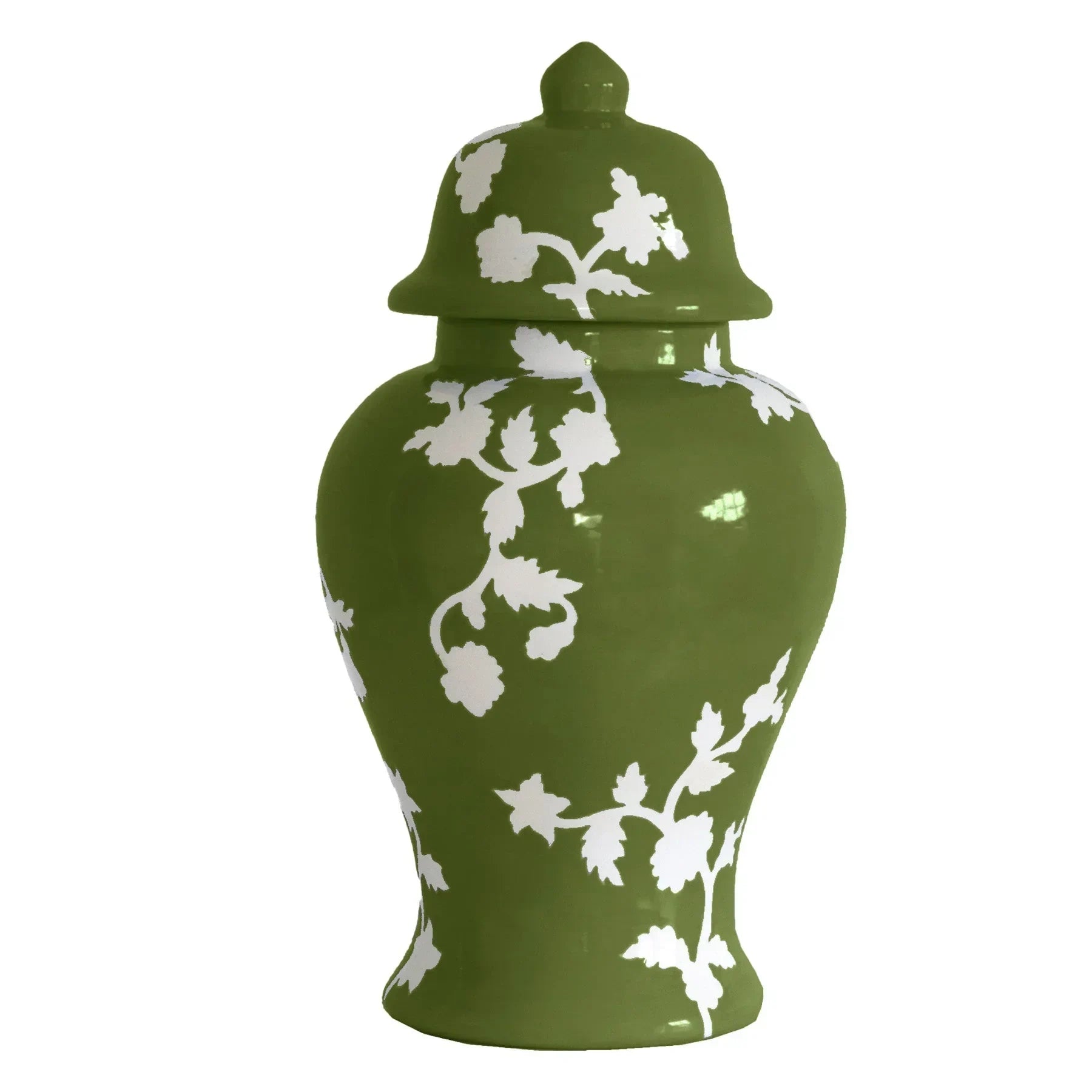 Chinoiserie Dreams Ginger Jars in Moss Green - The Mayfair Hall