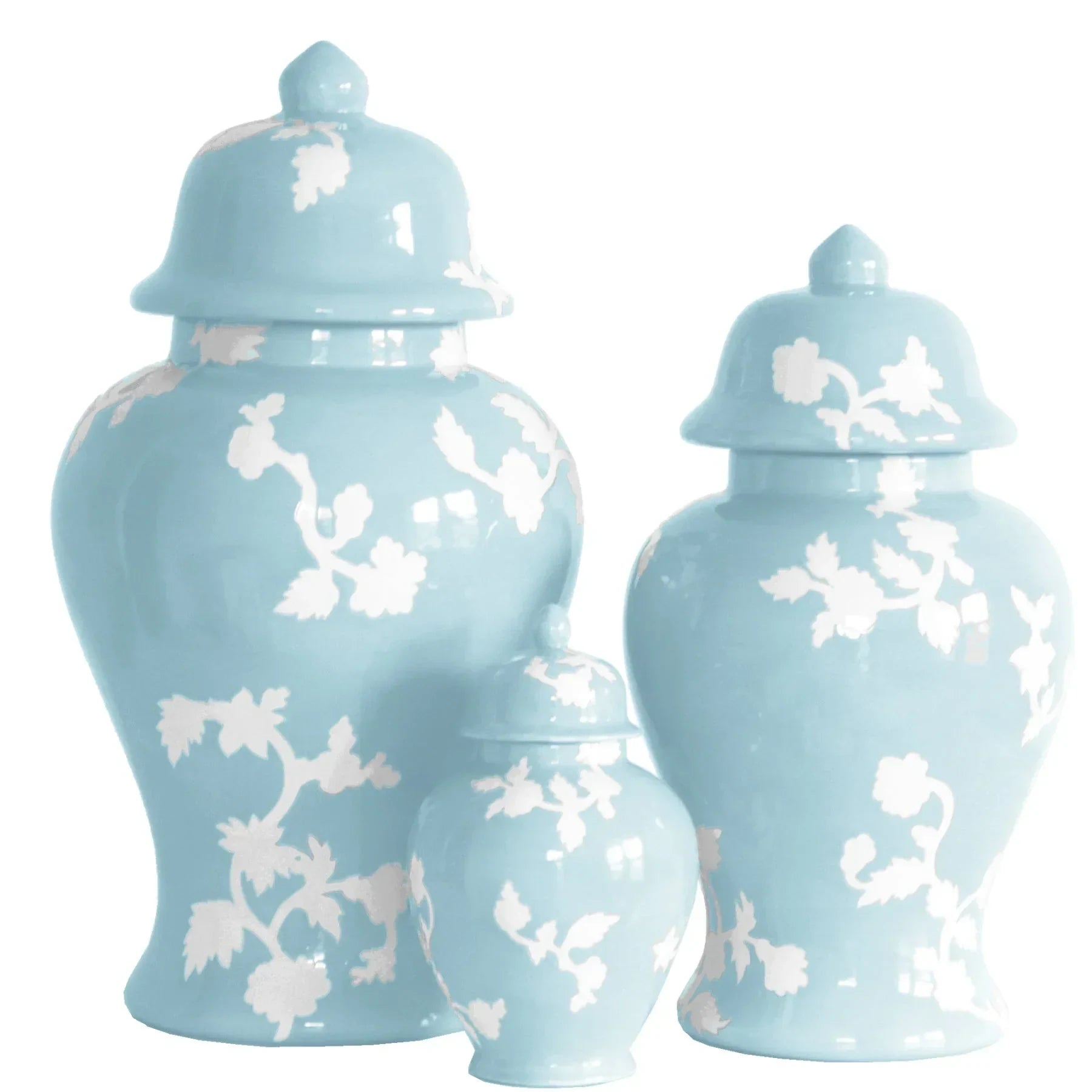 Chinoiserie Dreams Ginger Jars in Robin's Egg Blue - The Mayfair Hall