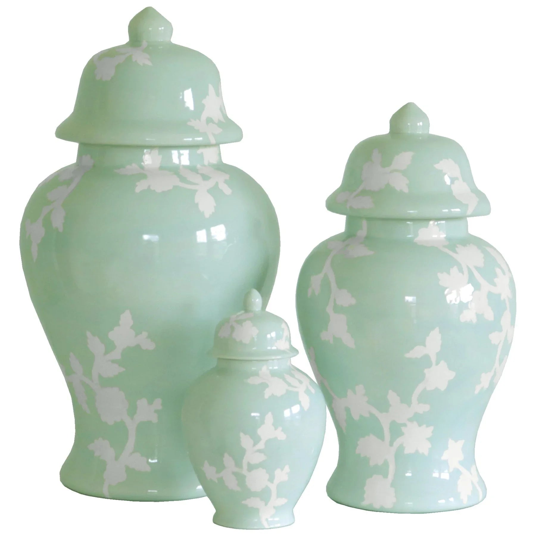 Chinoiserie Dreams Ginger Jars in Sea Glass - The Mayfair Hall