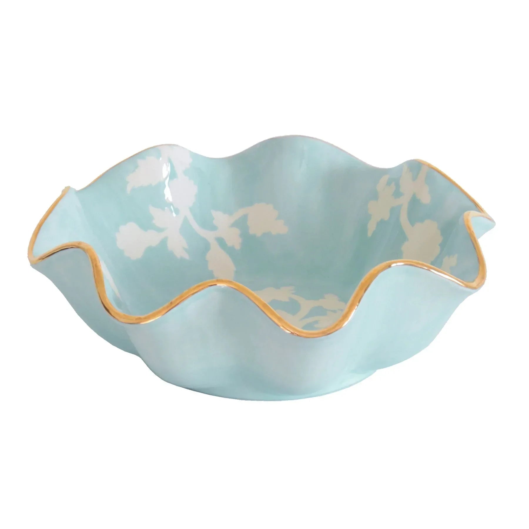 Chinoiserie Dreams Scalloped Bowls with 22K Gold Accent - The Mayfair Hall