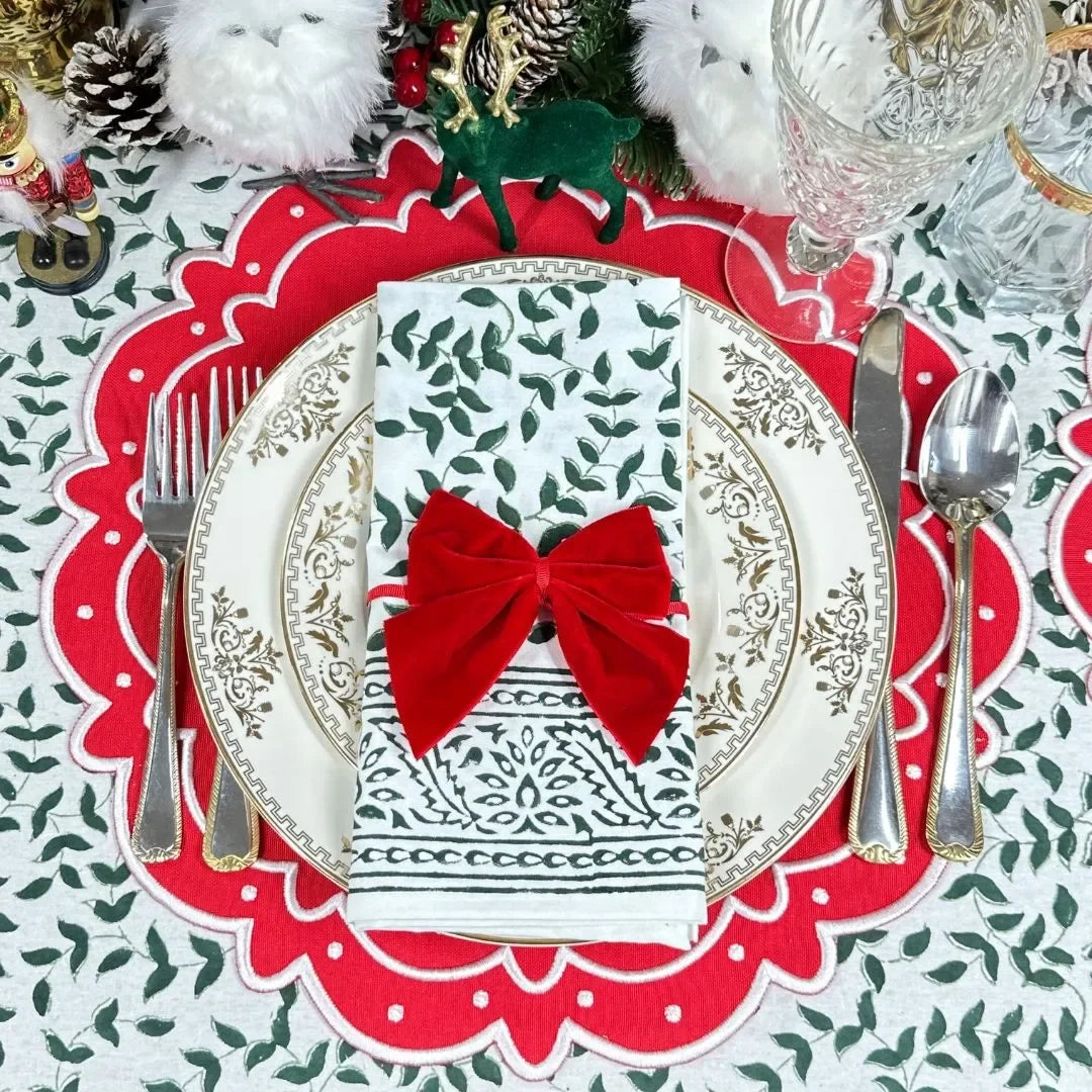 Dark Green Leaves - Napkin (Set of 4) - The Mayfair Hall