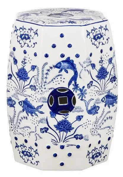 Cloud 9 Ceramic Garden Stool in Blue - The Mayfair Hall