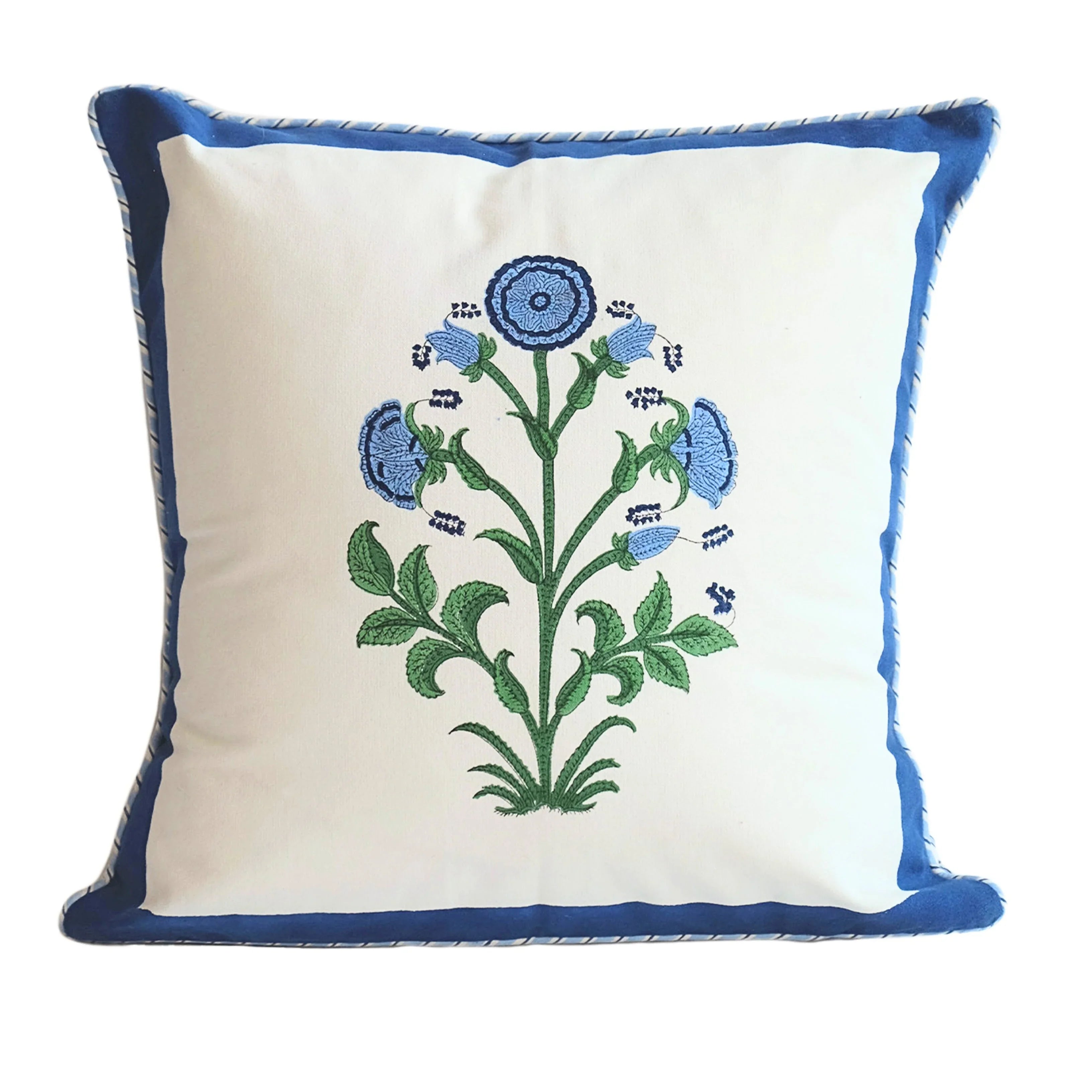 Cobalt Botanical Study Pillow - The Mayfair Hall