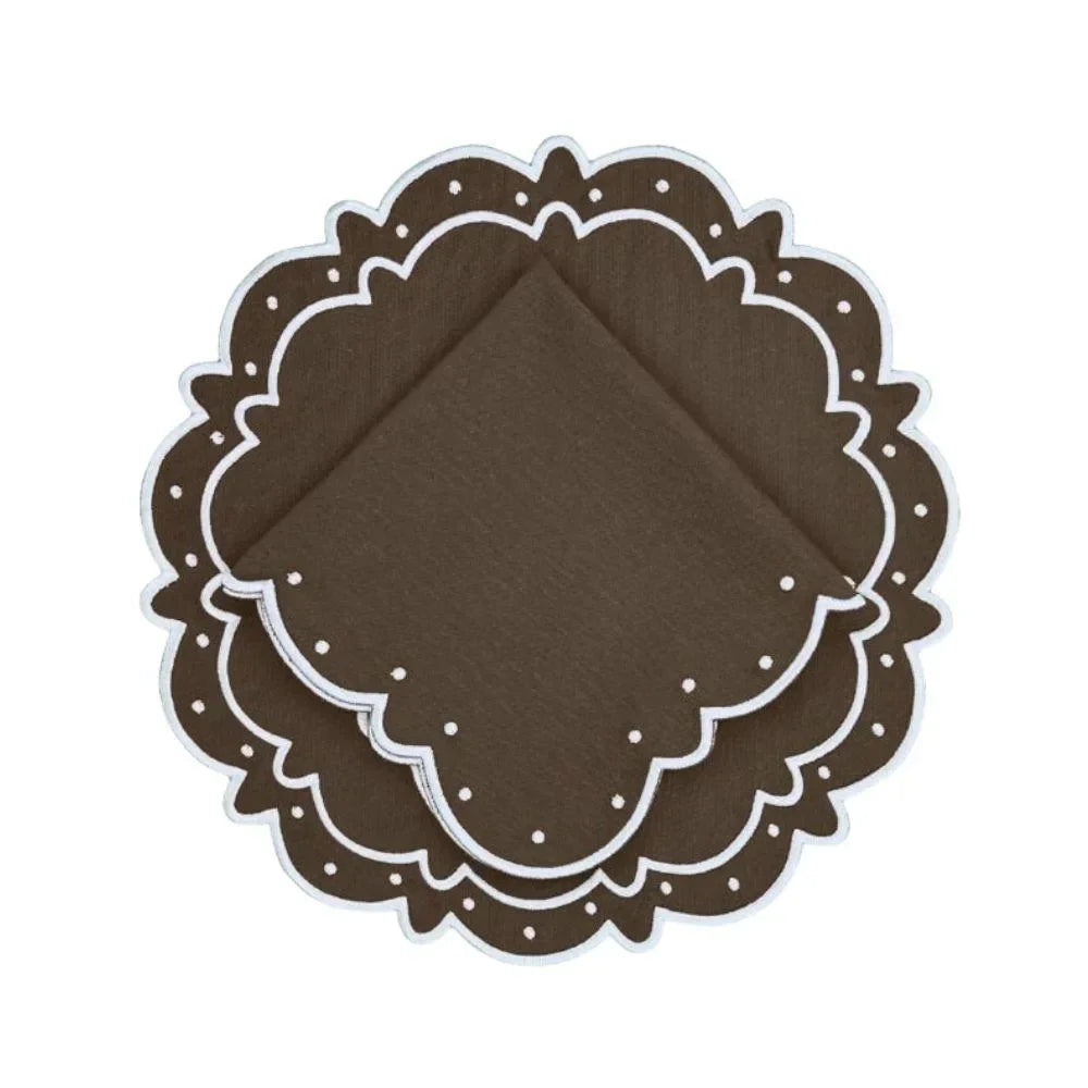 Ava Cotton Napkin in Dark Cocoa (Set of 4) - The Mayfair Hall