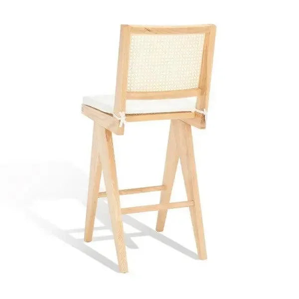 Colette Solid Ash Wood Bar Stool in Natural - The Mayfair Hall