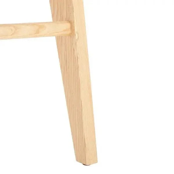 Colette Solid Ash Wood Bar Stool in Natural - The Mayfair Hall