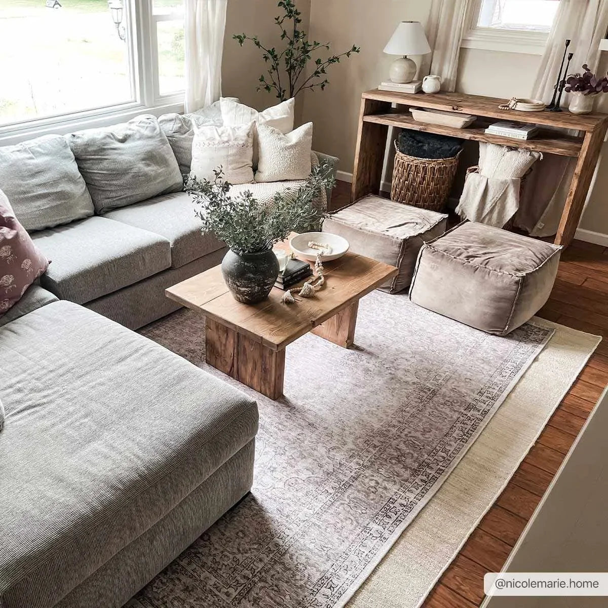 Cream Holi-2301 Washable Area Rug - The Mayfair Hall