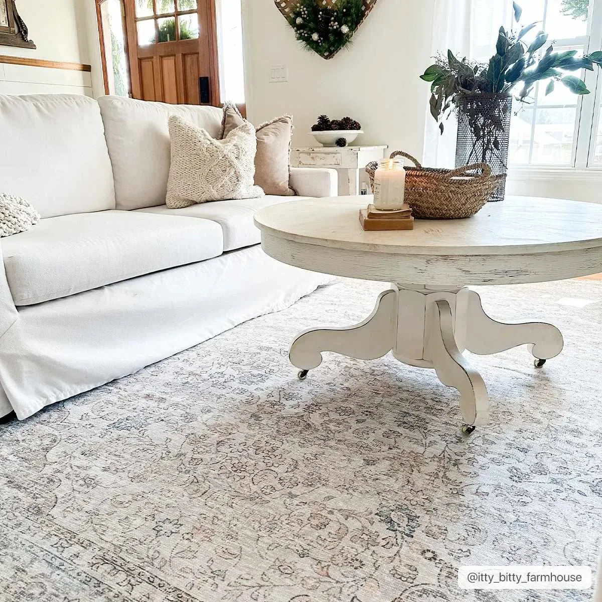 Cream Holi-2301 Washable Area Rug - The Mayfair Hall