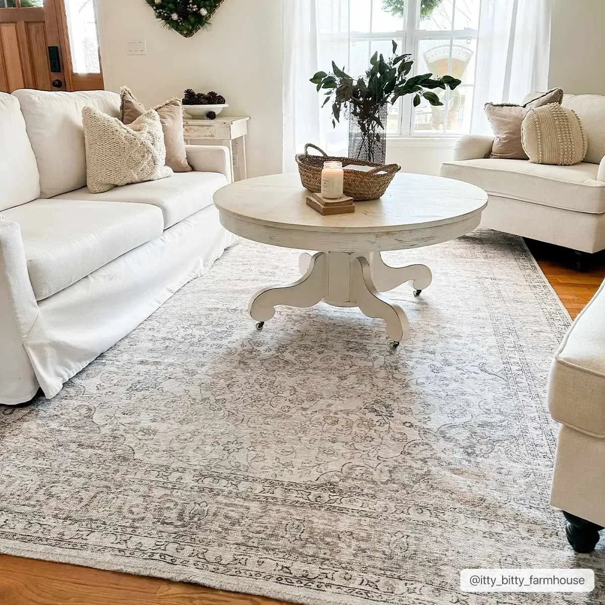 Cream Holi-2301 Washable Area Rug - The Mayfair Hall