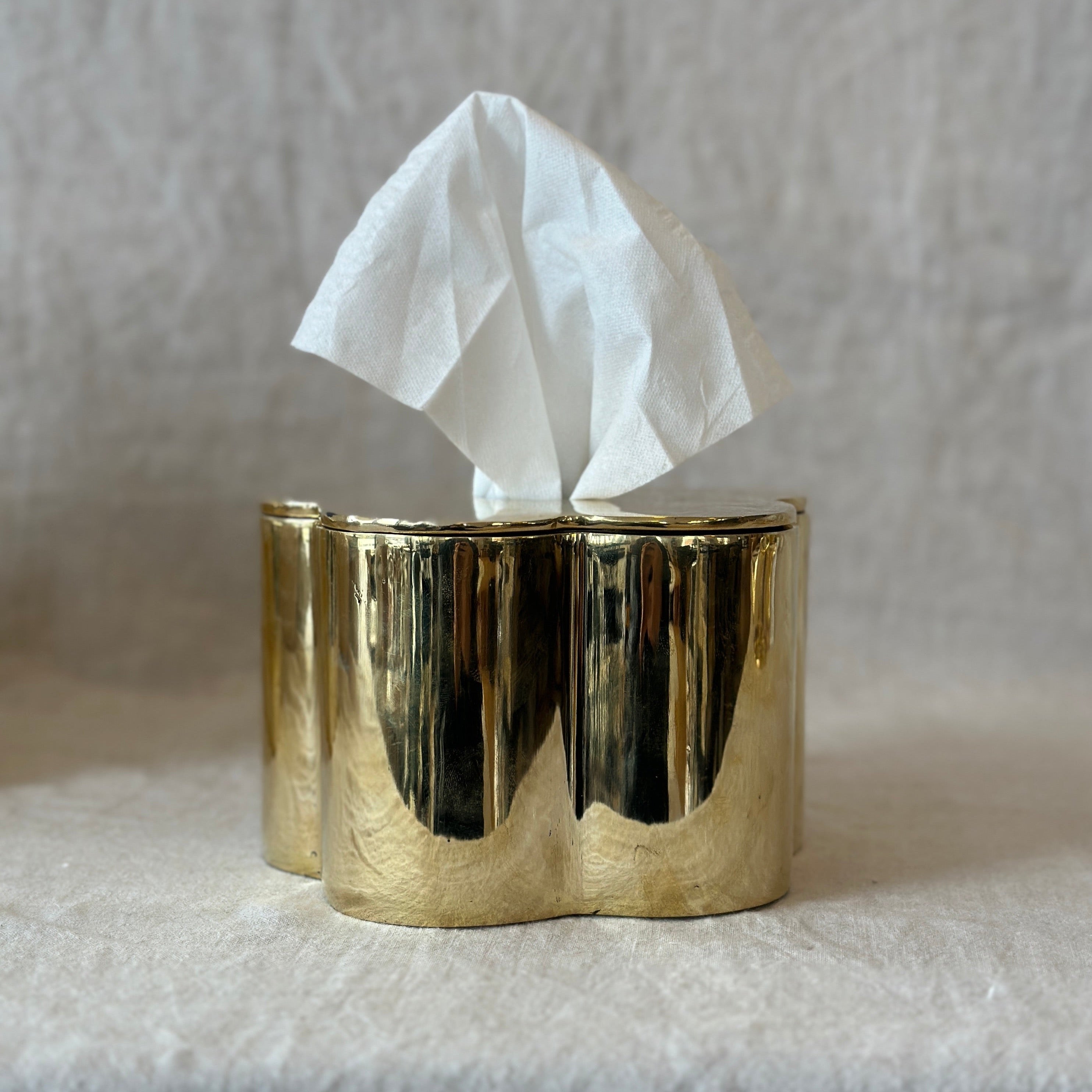Brass Bud Box Tissue Holder