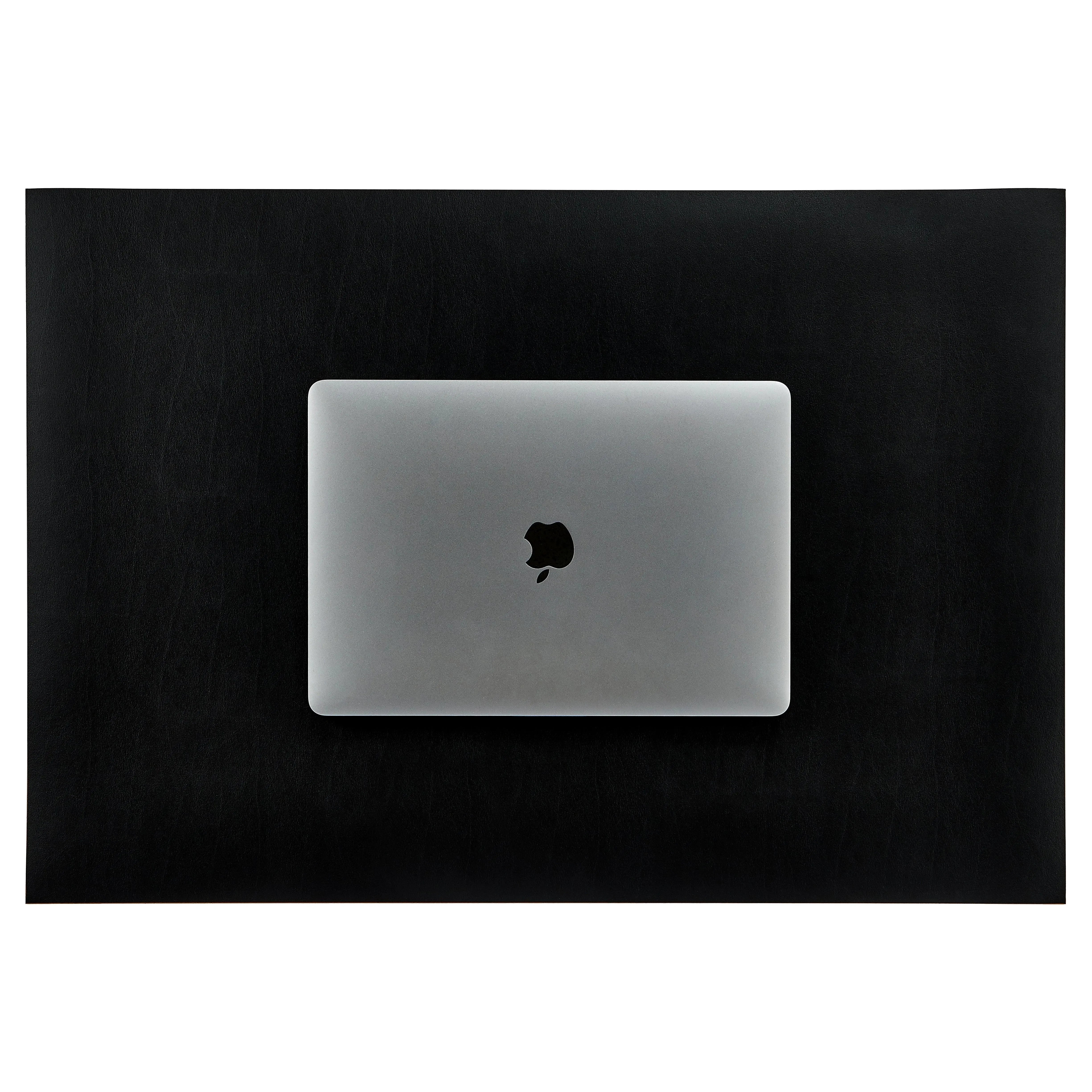 Leather Desk Blotter in Black and Taupe - The Mayfair Hall