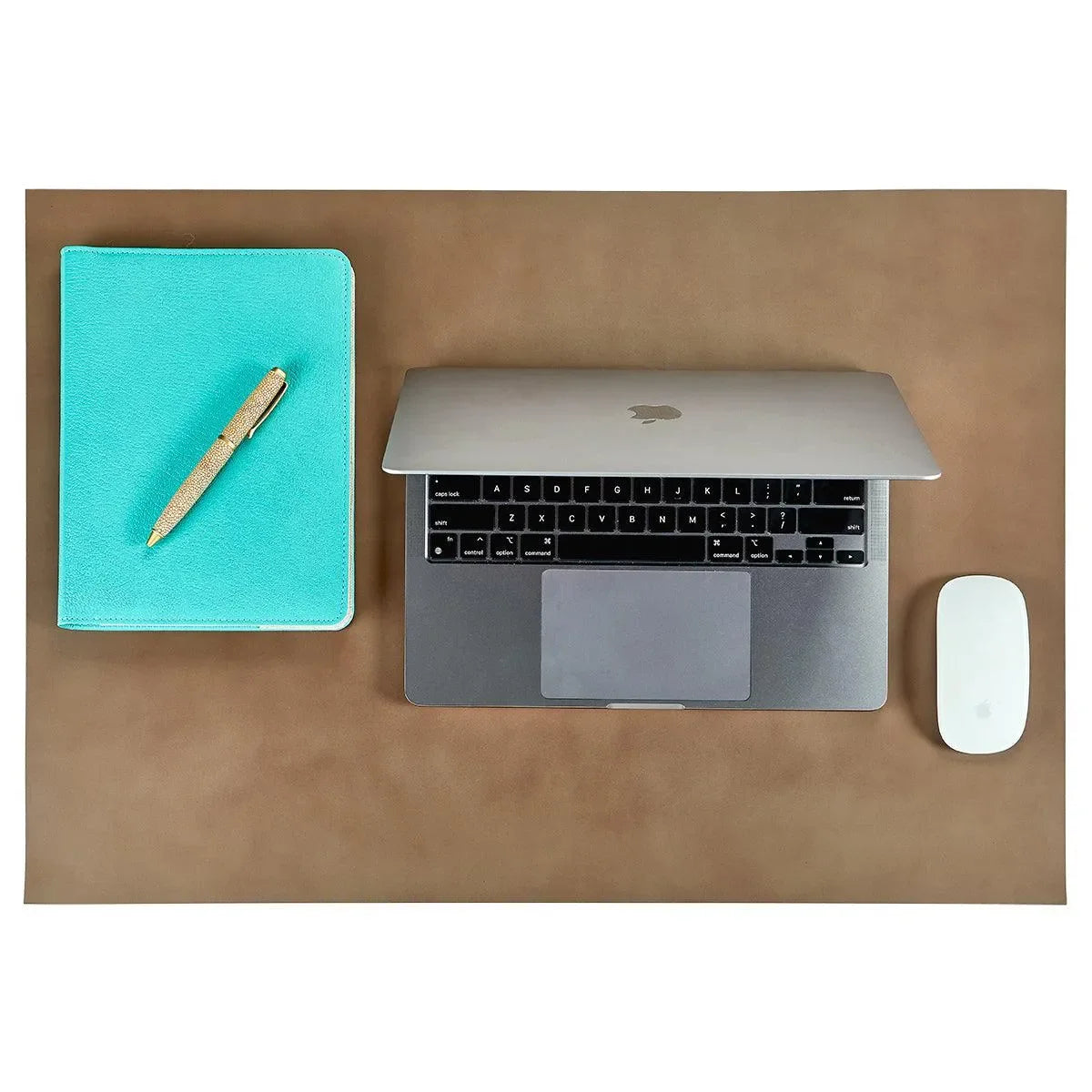 Leather Desk Blotter in Black and Taupe - The Mayfair Hall