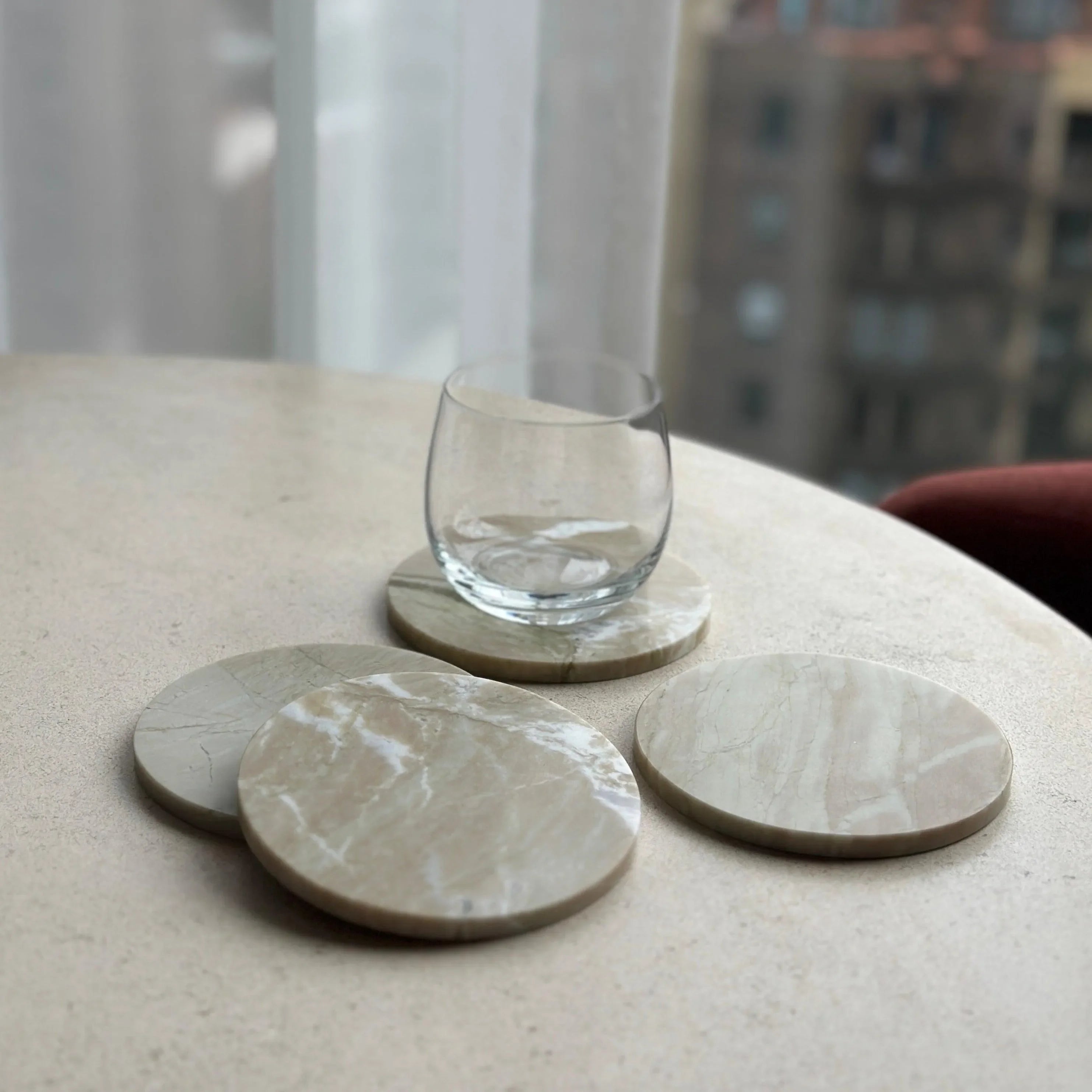 Marble Oversized Coasters in Matcha - The Mayfair Hall