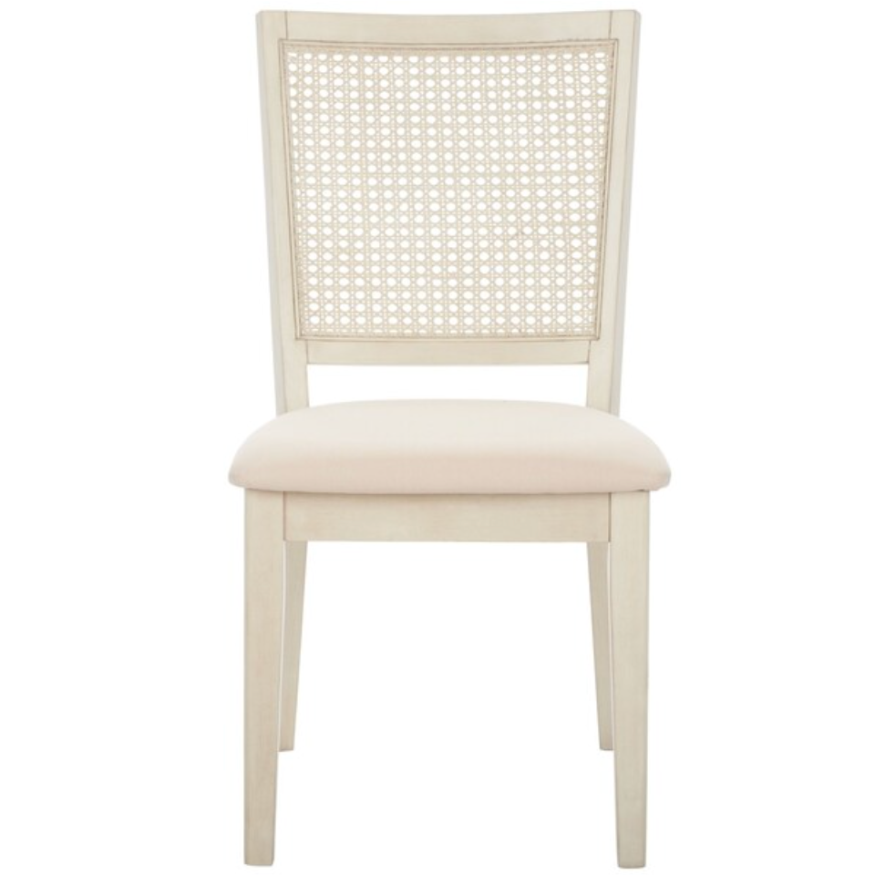Margo Dining Chair in Whitewashed with Beige Cushion