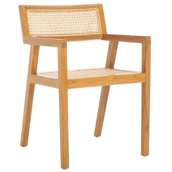 Cire Rattan Dining Chair in Natural with Teak Frame - The Mayfair Hall