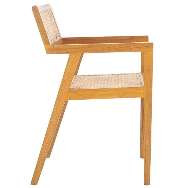 Cire Rattan Dining Chair in Natural with Teak Frame - The Mayfair Hall