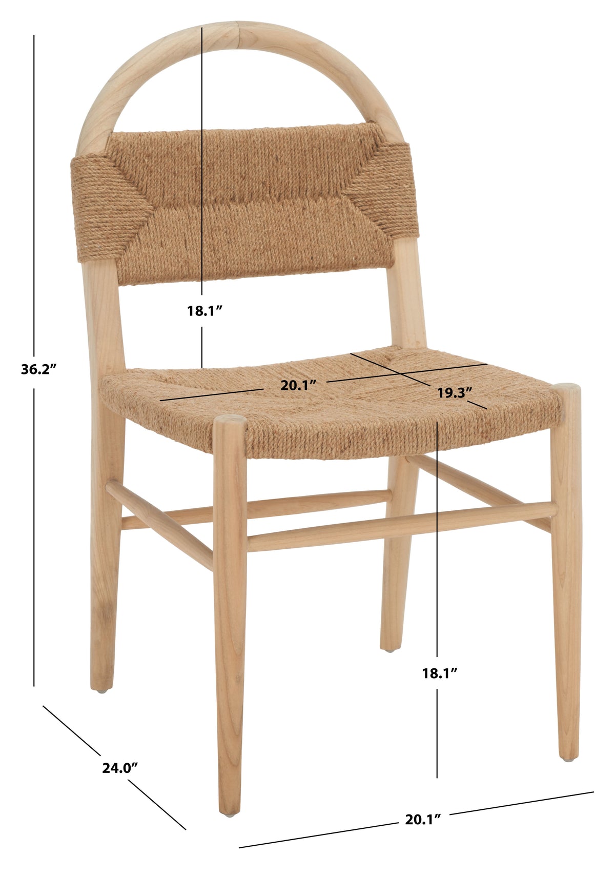 Ottilie Dining Chair in Natural Sungkai and Natural Jute Rope