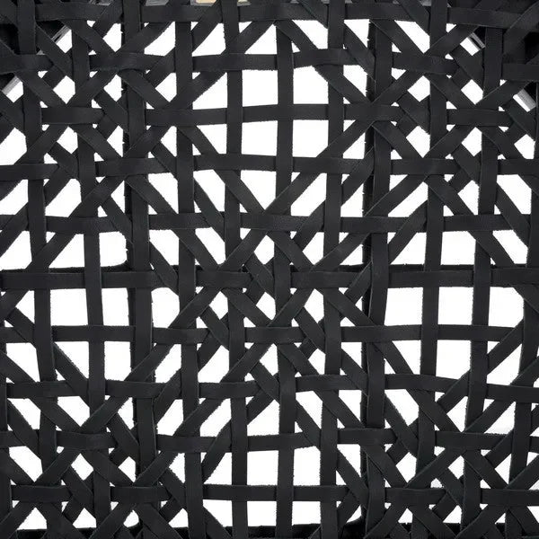 Bandelier Stacking Dining Chair in Black with Weave Pattern (Set of 2) - The Mayfair Hall