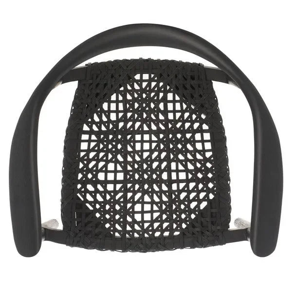 Bandelier Stacking Dining Chair in Black with Weave Pattern (Set of 2) - The Mayfair Hall