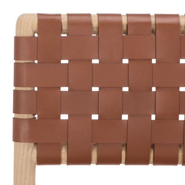 Kaiber Dining Chair in Red Tan and Natural with Leather Seat