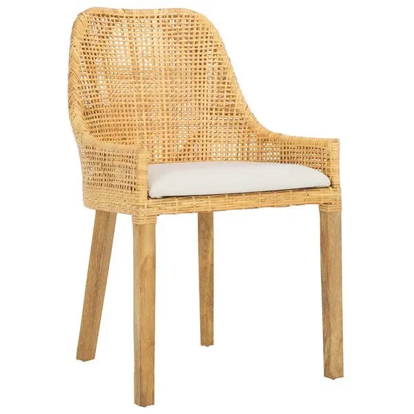Altha Rattan Dining Chair in Dessert Brown with Cushion - The Mayfair Hall