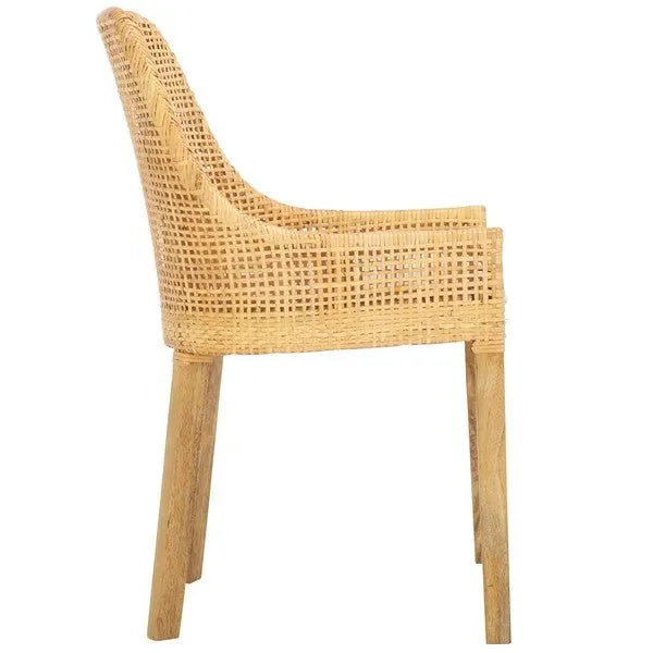 Altha Rattan Dining Chair in Dessert Brown with Cushion - The Mayfair Hall